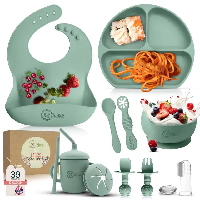 5. Silicone Bibs & Spoons Set