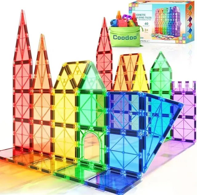 Magnetic Building Blocks Set (Ages 3–7)