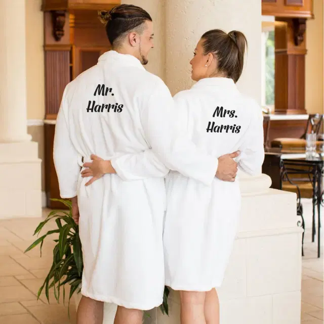 10. Personalized Bamboo Robe & Towel Set