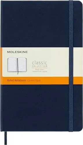 8. Moleskine Classic Notebook (Hard Cover, Large, Ruled)