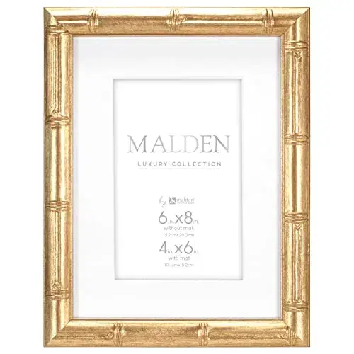 4. Malden International Designs 4x6 Gold Bamboo Picture Frame
