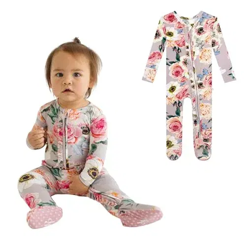 7. Posh Peanut Bamboo Zipper Footie