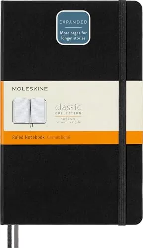 12. Moleskine Classic Hardcover Notebook (Large, Ruled)