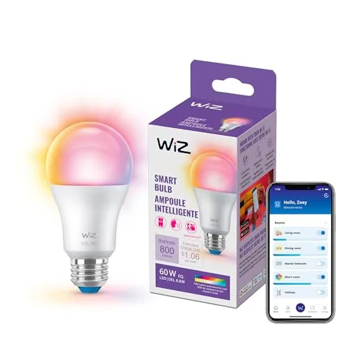 2. WiZ 60W A19 Full Color (Matter) Smart Bulb