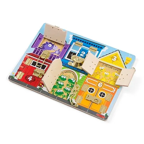 8. Melissa & Doug Latches Wooden Activity Board