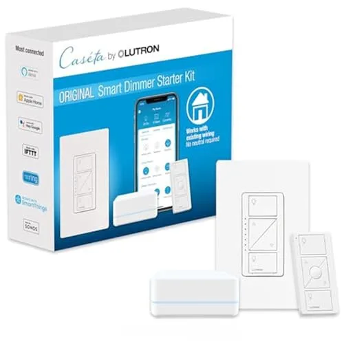 15. Lutron Caséta Smart Lighting Starter Kit (Smart Hub + Dimmer + Pico Remote)