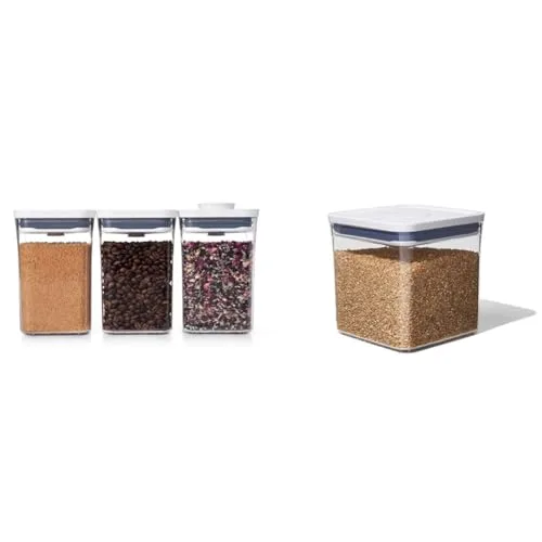 1. OXO Good Grips 3-Piece POP Container Set (Small Square) with Airtight Lids