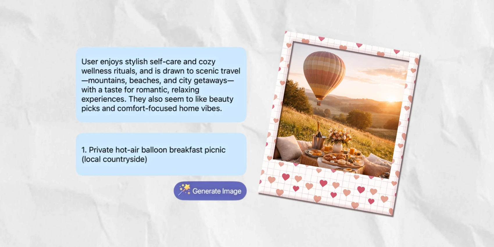 AI gift assistant suggesting personalized ideas based on interests
