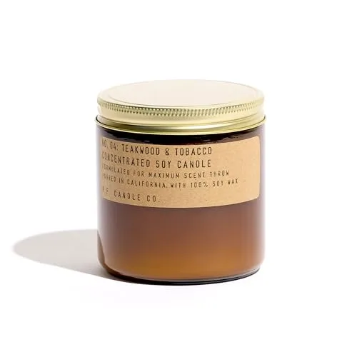 3. P.F. Candle Co. Teakwood & Tobacco Mini Soy Candle